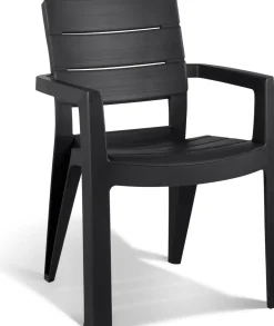 Intratuin Allibert Stapelstuhl Ibiza schwarz| Gartenstühle|Esszimmerstühle