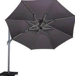 Intratuin Ampelschirm Merida anthrazit UPF 30+ D 350 cm| Sonnenschirme