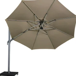 Intratuin Ampelschirm Merida taupe UPF 30+ D 350 cm| Sonnenschirme