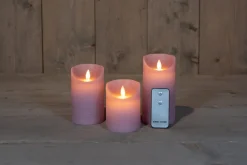Intratuin Anna's Collection LED Kerzen Set Dinu lila D 7,5 H 10 / 12,5 / 15 cm 3 St.| Led Kerzen