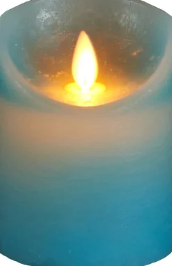 Intratuin Anna's Collection LED Kerze Rustic blau D 7,5 H 10 cm| Led Kerzen