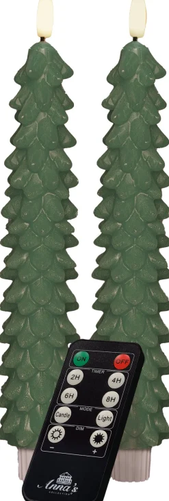 Intratuin Anna's Collection LED Stabkerze Rambu grün D 2,2 H 23 cm| Led Kerzen