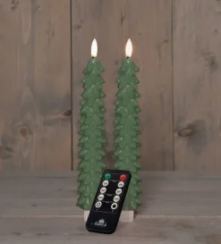 Intratuin Anna's Collection LED Stabkerze Rambu grün D 2,2 H 23 cm| Led Kerzen