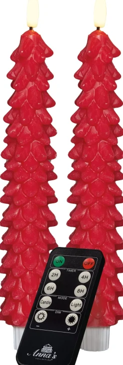 Intratuin Anna's Collection LED Stabkerze Rambu rot D 2,2 H 23 cm| Led Kerzen