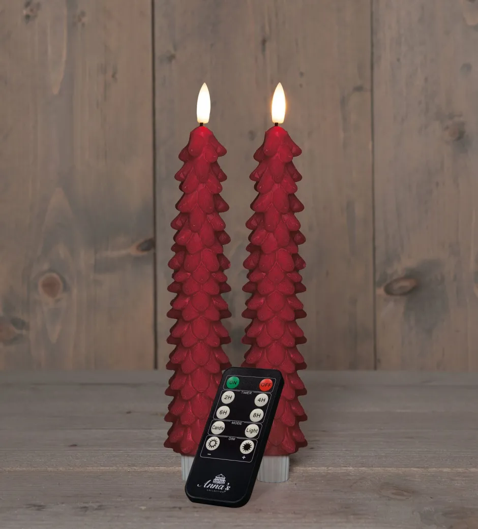 Intratuin Anna's Collection LED Stabkerze Rambu bordeaux D 2,2 H 23 cm| Led Kerzen