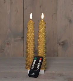 Intratuin Anna's Collection LED Stabkerze Rambu gold D 2,2 H 23 cm| Led Kerzen