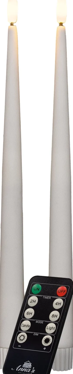 Intratuin Anna's Collection LED Stabkerze Mino weiß D 3 H 30 cm 2 St.| Led Kerzen