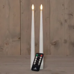 Intratuin Anna's Collection LED Stabkerze Mino weiß D 3 H 30 cm 2 St.| Led Kerzen