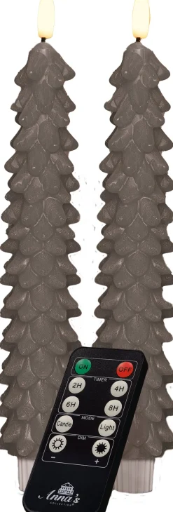 Intratuin Anna's Collection LED Stabkerze Rambu taupe D 2,2 H 23 cm| Led Kerzen