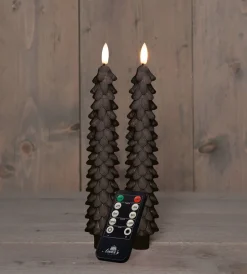 Intratuin Anna's Collection LED Stabkerze Rambu schwarz D 2,2 H 23 cm| Led Kerzen