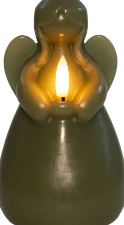 Intratuin Anna's Collection LED Stumpenkerze Ange grün D 8 H 14,5 cm| Led Kerzen