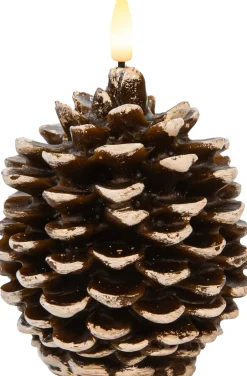 Intratuin Anna's Collection LED Stumpenkerze Podo Tannenzapfen braun D 12 H 10 cm| Led Kerzen