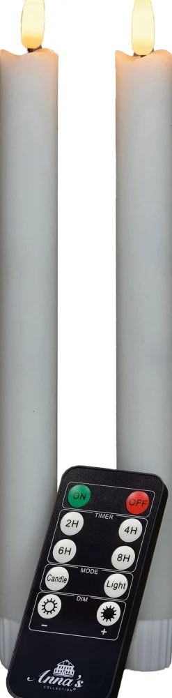 Intratuin Anna's Collection LED Tafelkerze weiß mit Fernbedienung D 2,5 H 23 cm 2 St.| Led Kerzen