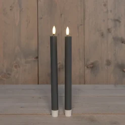 Intratuin Anna's Collection LED Tafelkerze Larni taupe D 2,1 H 25 cm 2 St.| Led Kerzen