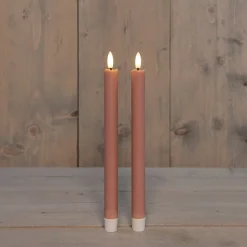 Intratuin Anna's Collection LED Tafelkerze Larni rosa D 2,1 H 25 cm 2 St.| Led Kerzen