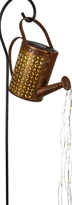 Intratuin Anna's Collection solar Gartenstecker Gießkanne kupfer 23,5 x 10 x 84 cm| Gartenstecker