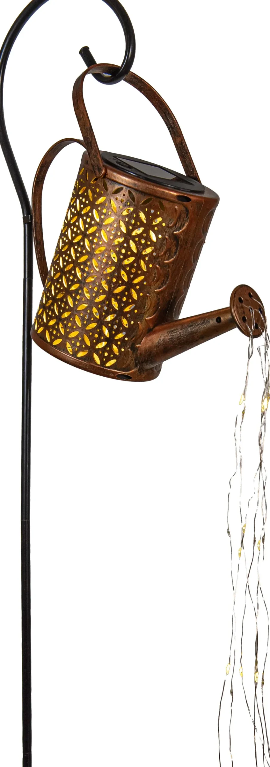 Intratuin Anna's Collection solar Gartenstecker Gießkanne kupfer 23,5 x 10 x 84 cm| Gartenstecker