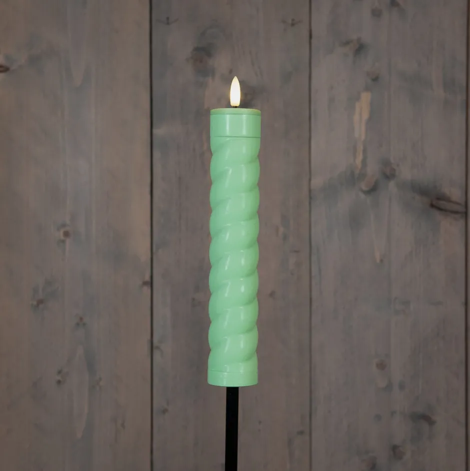 Intratuin Anna's Collection Solarfackel Swirl grün D 4 H 97 cm| Fackeln & Outdoor-Kerzen|Solar Gartenleuchten