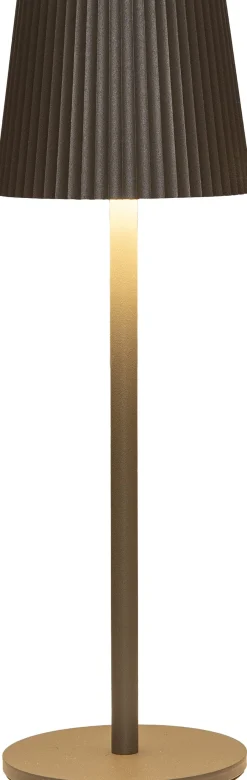 Intratuin Anna's Collection Tischlampe Ribbel taupe D 9 H 27 cm| Tischleuchten