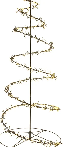 Intratuin Anna's Collection Weihnachtsbaum Swirl schwarz mit 480 extra warm / warmweiß leuchtenden Lichtern D 67 H 120 cm| Alternative Weihnachtsbäume