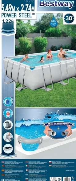 Intratuin Bestway Stahlrahmen-Pool Power Steel rechteckig 549 x 274 x 122 cm| Pools & Planschbecken
