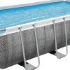 Intratuin Bestway Stahlrahmen-Pool Power Steel Rattan-Look rechteckig 488 x 244 x 122 cm| Pools & Planschbecken