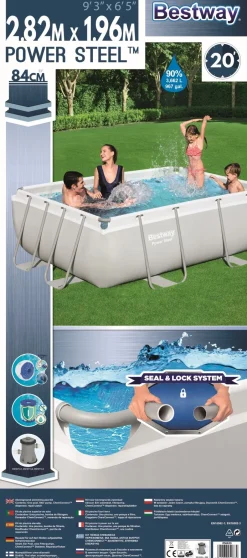 Intratuin Bestway Stahlrahmen-Pool Power Steel rechteckig 282 x 196 x 84 cm| Pools & Planschbecken