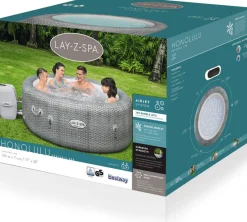 Intratuin Bestway Whirlpool aufblasbar Lay-Z-Spa Honolulu rund grau D 196 H 71 cm| Pools & Planschbecken