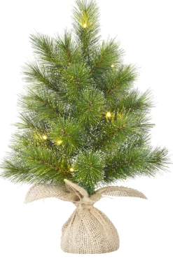 Intratuin Black Box Künstlicher Weihnachtsbaum Glendon Burlap met LED verlichting H 60 cm| Künstliche Weihnachtsbäume