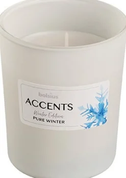 Intratuin Bolsius Duftkerze Accents Pure Winter weiß 33 Std.D 8 H 10 cm| Kerzen Im Glas|Duftkerzen