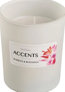 Intratuin Bolsius Duftkerze Accents Bubbles & Blessings weiß 33 Std.D 8 H 10 cm| Kerzen Im Glas|Duftkerzen