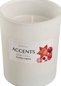 Intratuin Bolsius Duftkerze Accents Warm Cheer weiß 33 Std.D 8 H 10 cm| Kerzen Im Glas|Duftkerzen