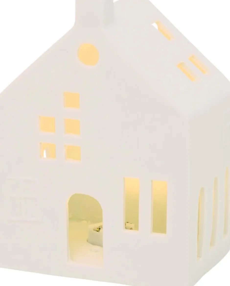 Intratuin Boltze Häuschen Hygga LED weiß 10 x 7,5 x 14 cm| Weihnachtsleuchten