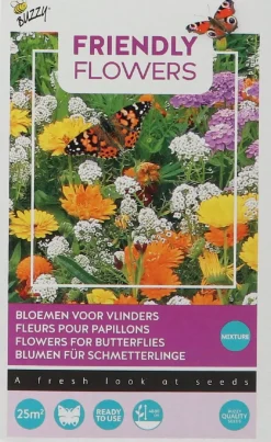 Intratuin Buzzy® Friendly Flowers Blumen für Schmetterlinge Samen-Mischung für 25 m²| Saatgut|Blühende Pflanzen