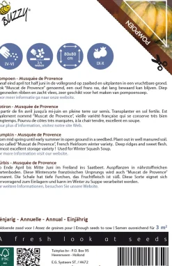 Intratuin Buzzy® Ornamental Kürbis (Cucurbita moschata 'Musquée De Provence') Samen| Gemüsesamen|Saatgut