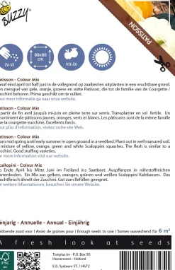 Intratuin Buzzy® Ornamental Scallopini (Cucurbita pepo 'Colour Mix') Samen| Gemüsesamen|Saatgut