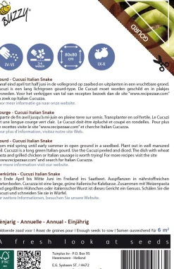 Intratuin Buzzy® Ornamental Zierkürbis (Lagenaria siceraria longissima 'Cucuzi Italian Snake') Samen| Gemüsesamen|Saatgut