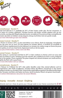 Intratuin Buzzy® Pomodori Cocktailtomate (Solanum lycopersicum 'Ravello F1') Samen| Gemüsesamen|Saatgut