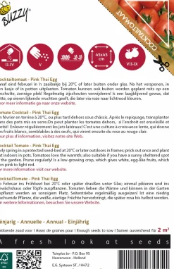 Intratuin Buzzy® Pomodori Cocktailtomate (Solanum lycopersicum 'Pink Thai Egg') Samen| Gemüsesamen|Saatgut