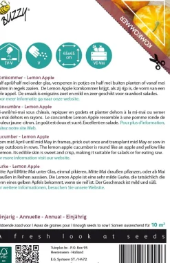Intratuin Buzzy® Xotica Gurke (Cucumis sativus 'Lemon Apple') Samen| Gemüsesamen|Saatgut