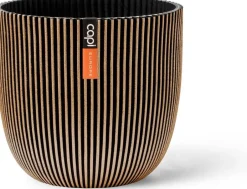 Intratuin Capi Europe Blumentopf Groove gold / schwarz D 21,5 H 20 cm| Blumentöpfe|Blumentöpfe & Pflanzgefäße