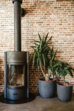 Intratuin Capi Europe Blumentopf Nature Rib D 43 H 41 cm grau| Blumentöpfe|Blumentöpfe & Pflanzgefäße