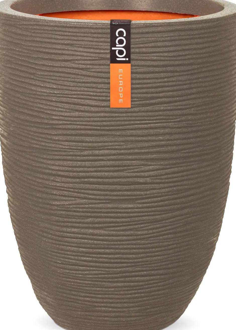 Intratuin Capi Europe Blumentopf Nature-Rib elfenbein D 34 H 46 cm| Blumentöpfe|Blumentöpfe & Pflanzgefäße