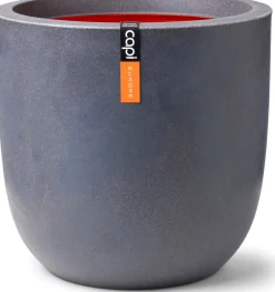 Intratuin Capi Europe Blumentopf Urban Smooth D 43 H 41 cm grau| Blumentöpfe|Blumentöpfe & Pflanzgefäße