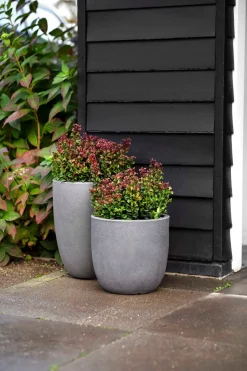 Intratuin Capi Europe Blumentopf Urban Smooth D 43 H 41 cm grau| Blumentöpfe|Blumentöpfe & Pflanzgefäße