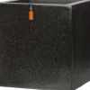 Intratuin Capi Lux Terrazzo Pflanzkübel quadratisch 30 x 30 x 30 cm schwarz| Blumentöpfe|Blumentöpfe & Pflanzgefäße