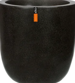 Intratuin Capi Lux Terrazzo Pflanzkübel rund D 28 cm H 26 cm schwarz| Blumentöpfe|Blumentöpfe & Pflanzgefäße