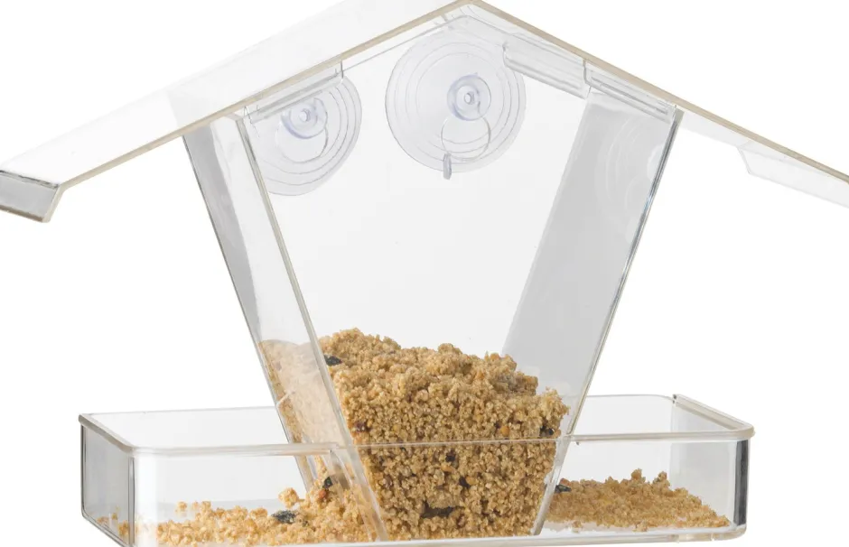 Intratuin CJ Wildlife Fenster-Vogelfutterhaus Kreta transparent 24 x 9 x 15 cm| Gartenvögel|Vogelfutterhäuser
