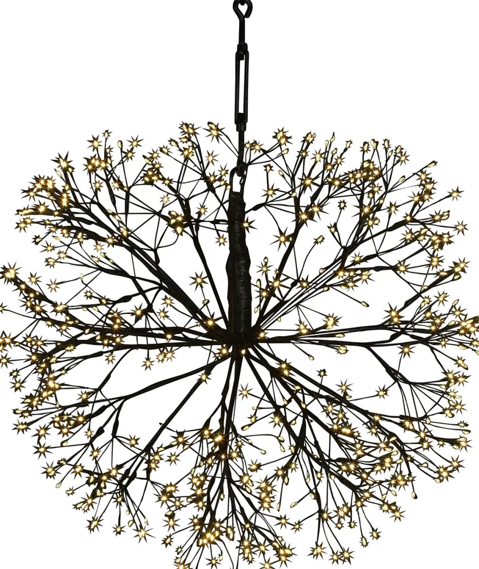 Intratuin Countryfield Hängelampe Lichtkaskade Apollo schwarz mit 576 LEDs warmweiss D 40 cm| Weihnachtsfiguren (Außen)