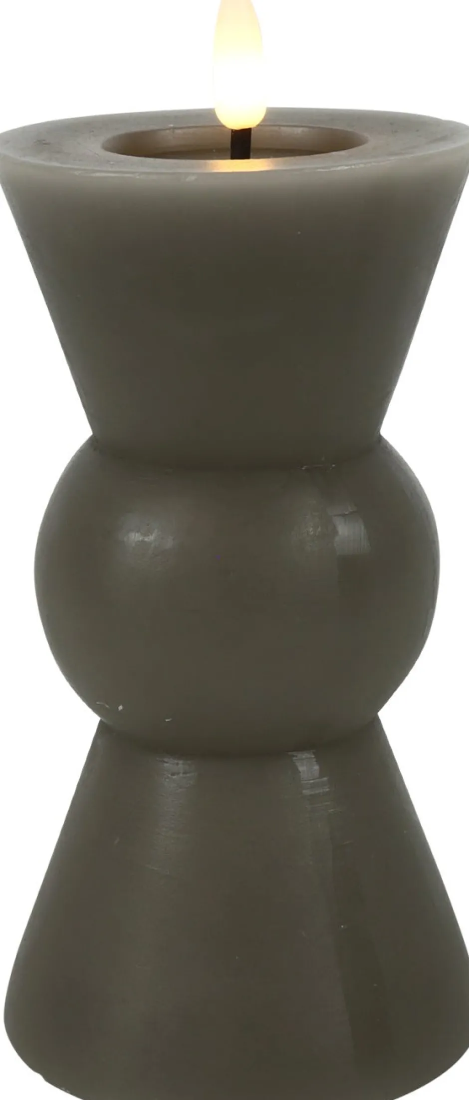Intratuin Countryfield LED Kerze Lyon grau D 8 H 18 cm| Led Kerzen